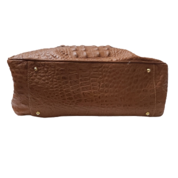 Courage B brown Andre crocodile embossed leather satchel - Picture 11 of 11